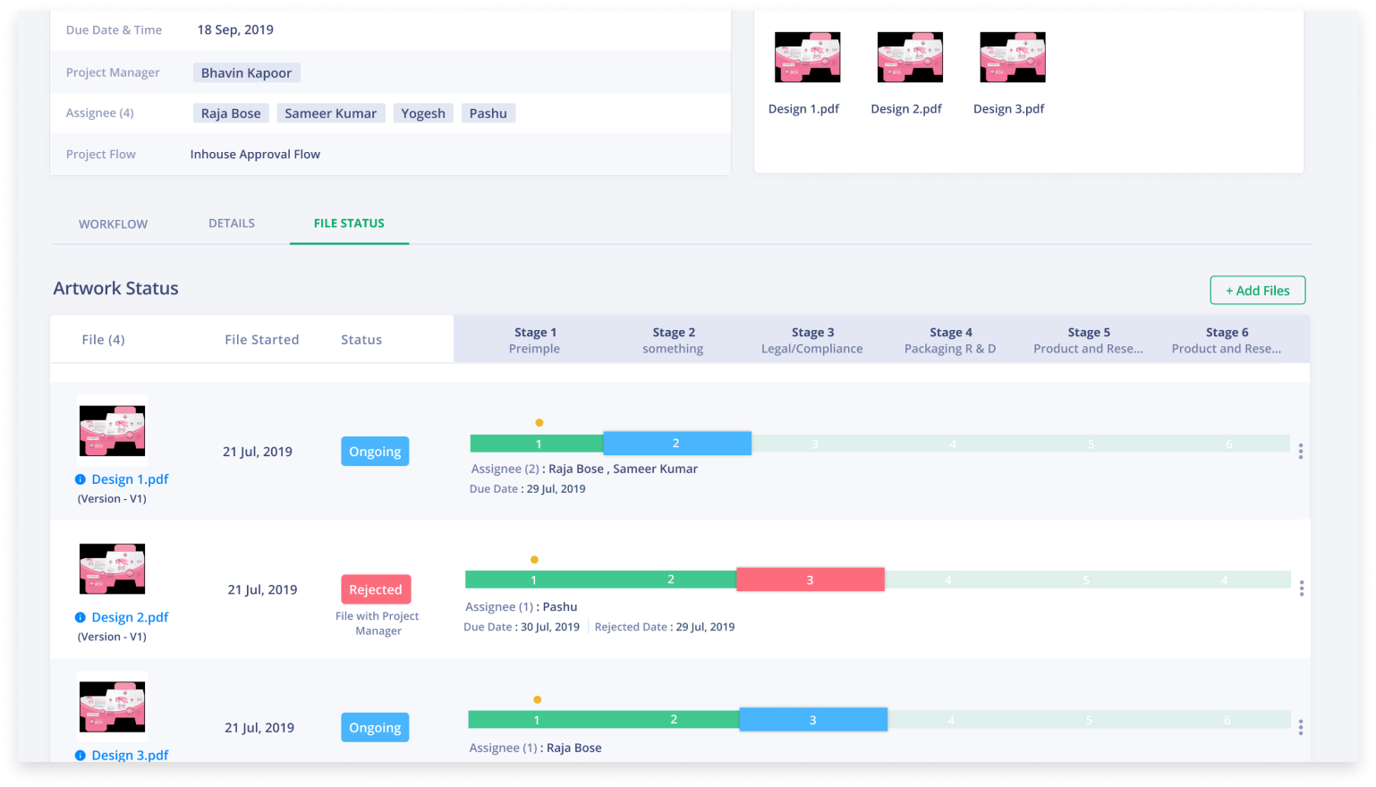 Artwork Flow - View the project timeline and know the progress at a glance.