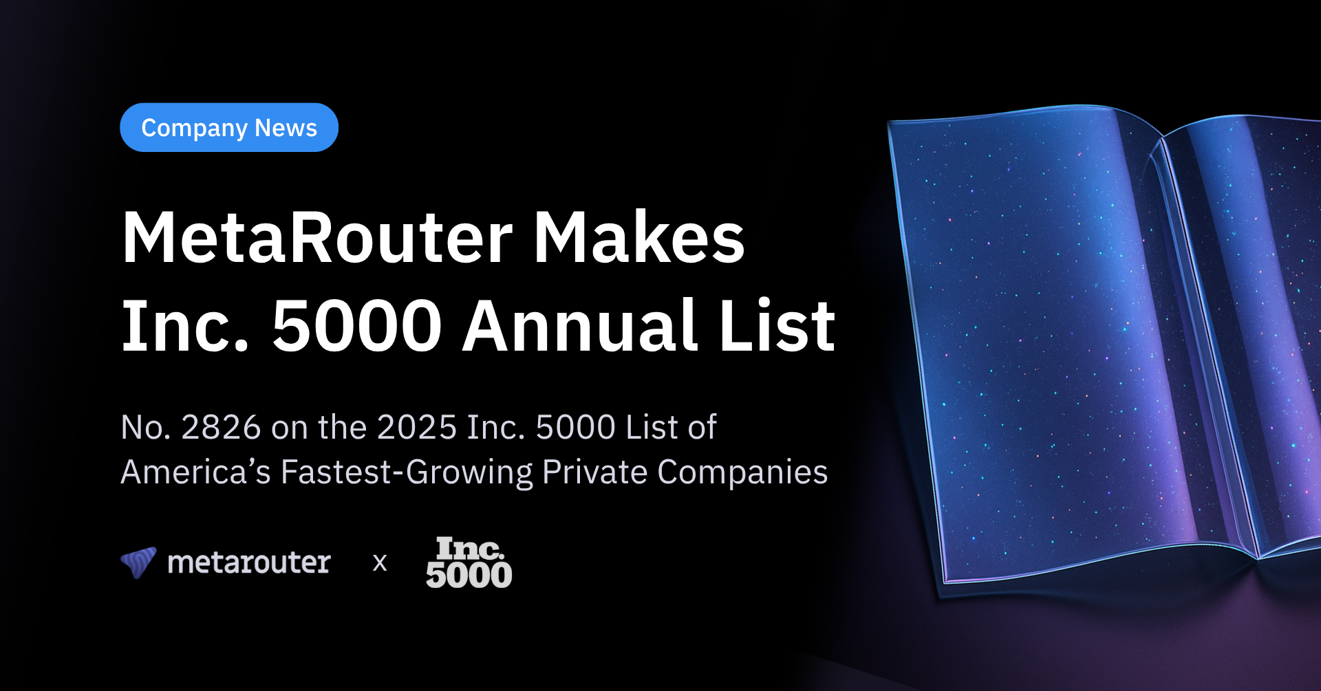 MetaRouter Ranks No. 2826 on the 2025 Inc. 5000 List of America’s Fastest-Growing Private Companies