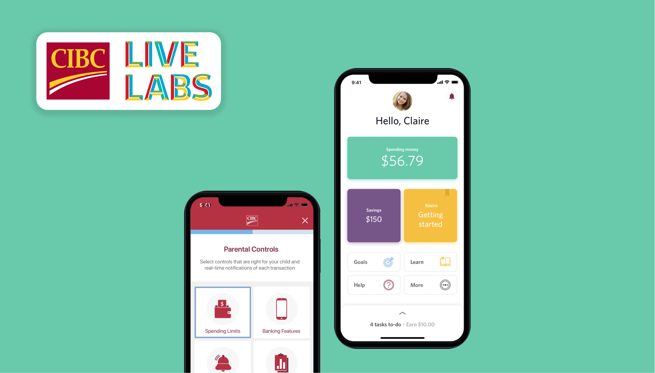 Youth banking app screens