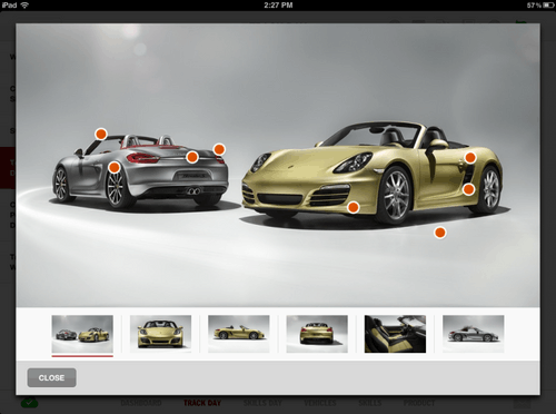 New model launch screen with hotspots