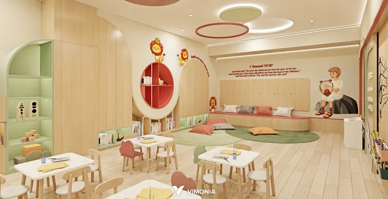 Interior sekolah Kega Sunday School, Kelapa Gading – proyek Vimonia