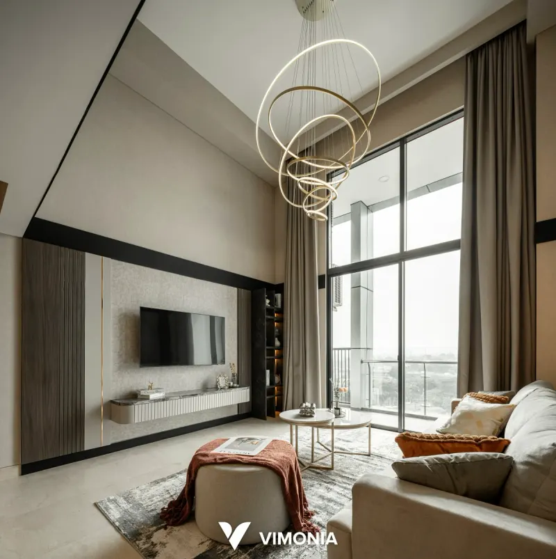 Interior apartemen Modern Contemporary Southgate Altuera Vertica Loft, Tanjung Barat – proyek Vimonia