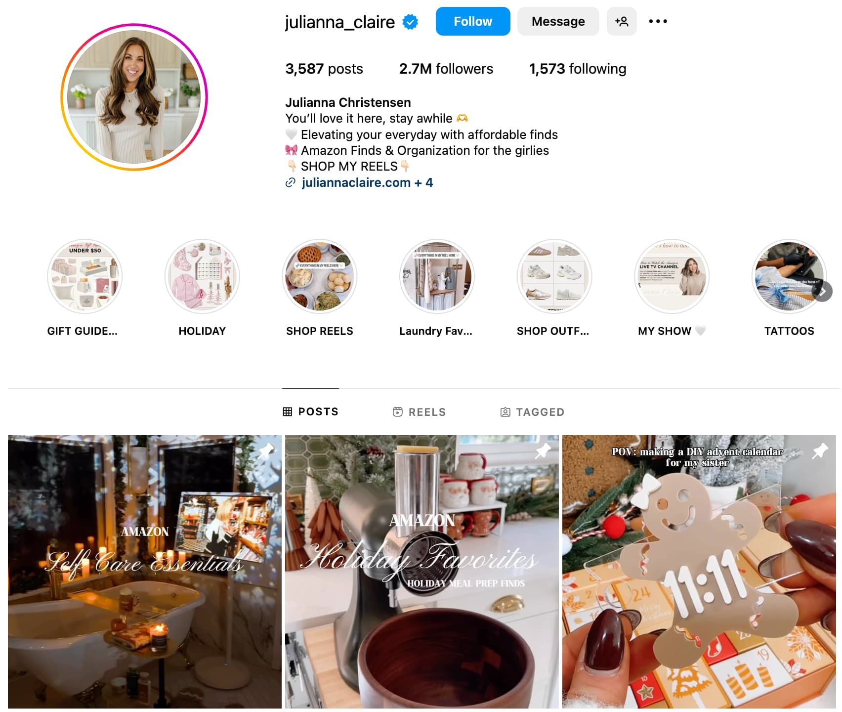 <img src="julianna-claire-us-amazon-instagram-influencer" alt="Julianna Christensen US Amazon Instagram Influencers">