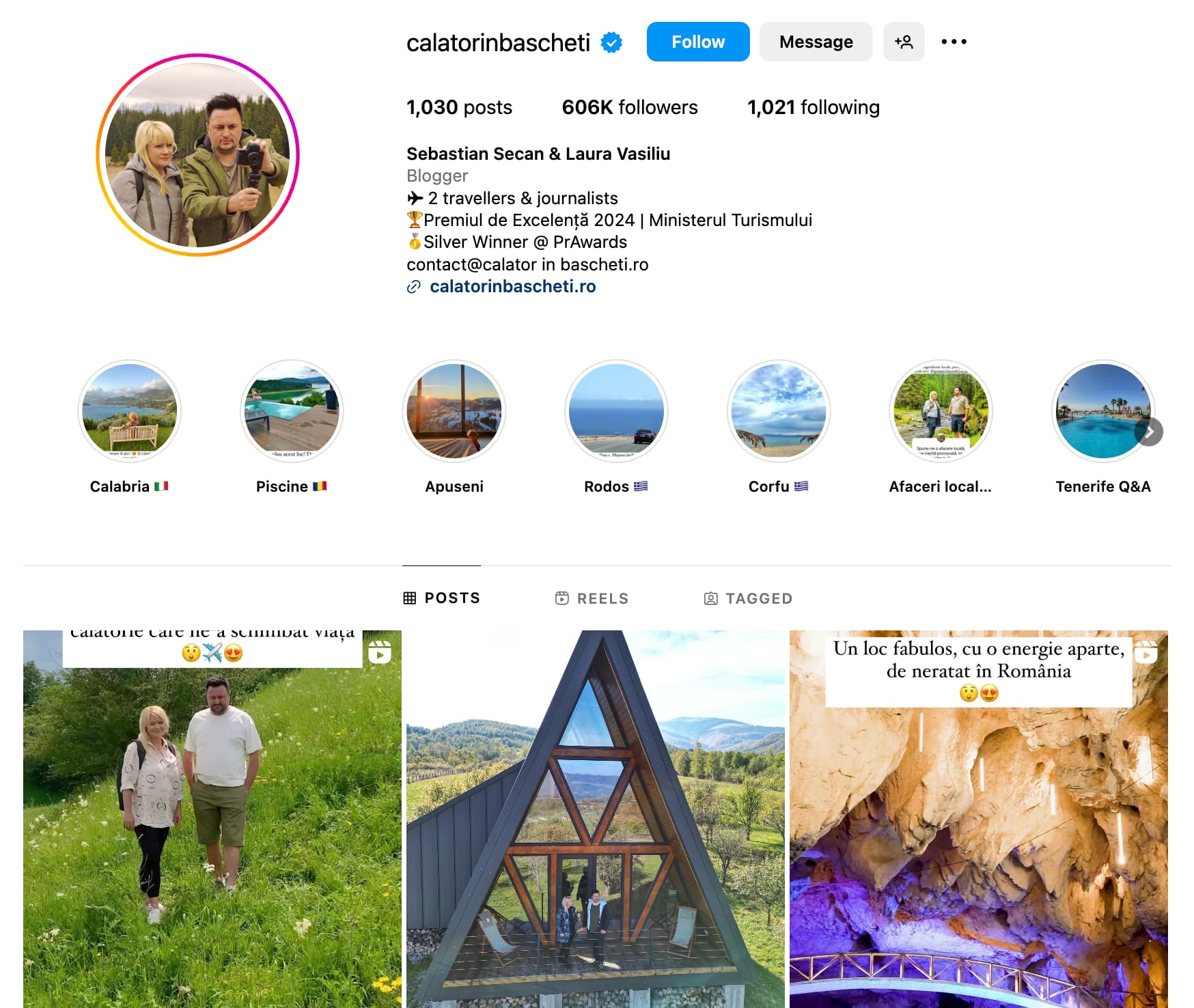 <img src="calatorinbascheti-romanian-instagram-influencer" alt="Sebastian Secan & Laura Vasiliu Romanian Instagram Influencers">