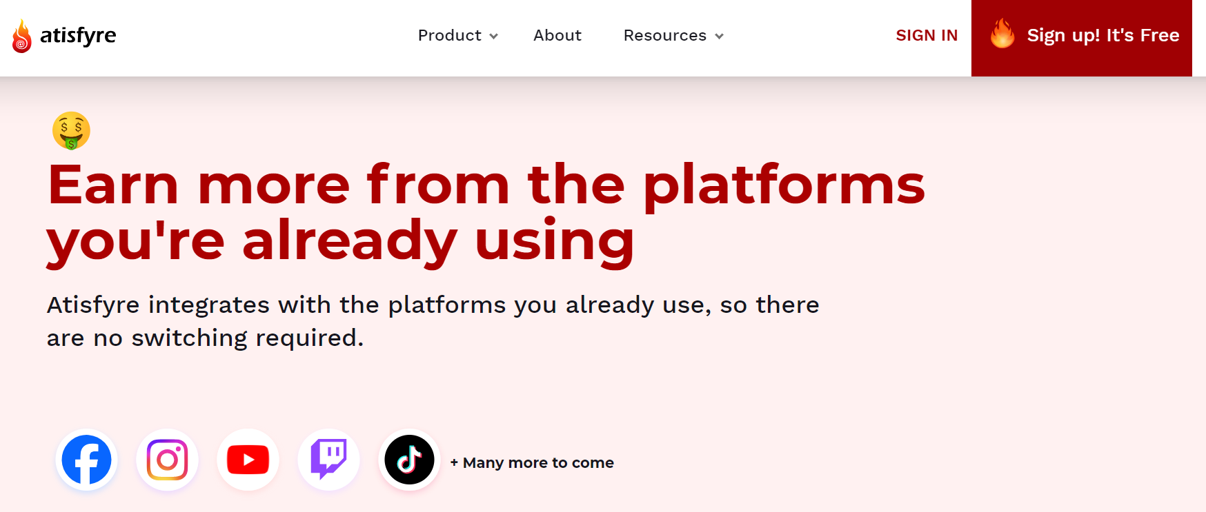 Página de inicio del software Atisfyre