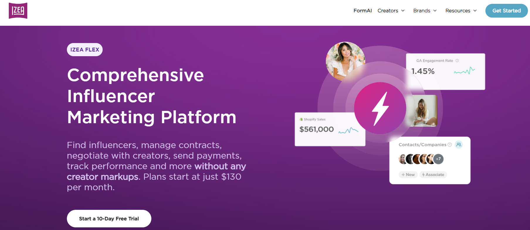 <img src="izea-lp.png" alt="IZEA software landing page">