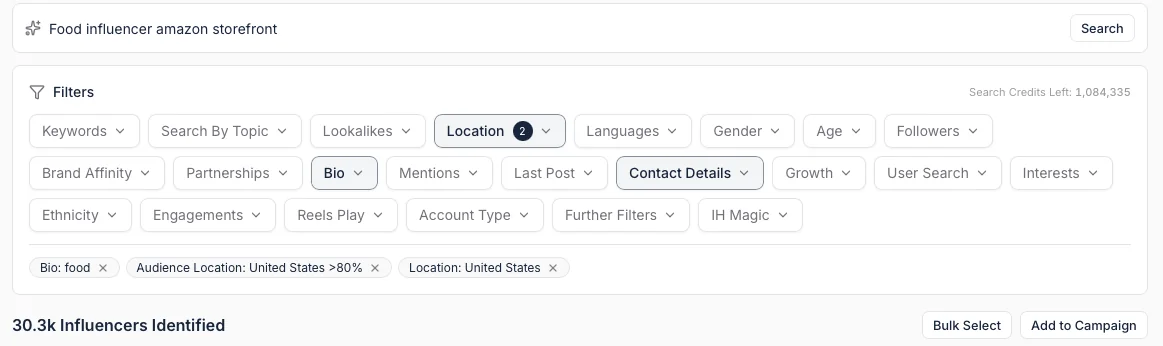 AI Search Filter Influencer Hero