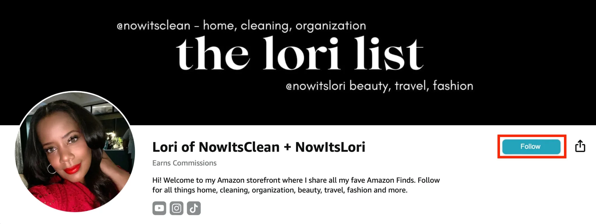 Amazon influencer follow