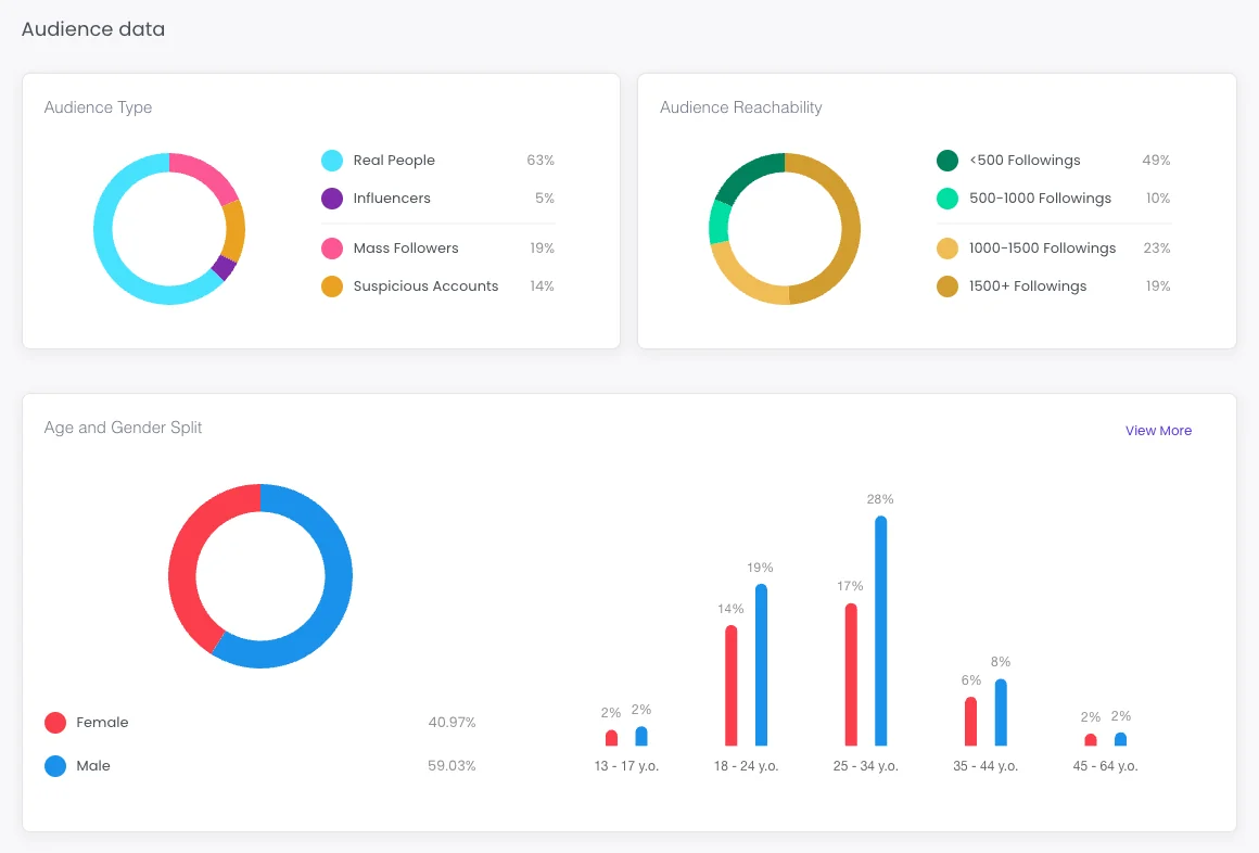 Influencer Hero Audience Type Breakdown Example