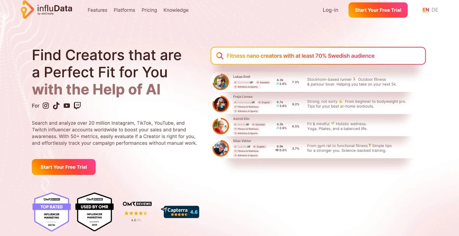 InfluData overview - Influencer Garage alternatives 2026