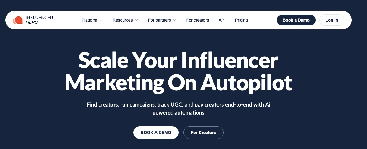 Influencer Hero Plataforma de Análisis de Marketing de Influencers