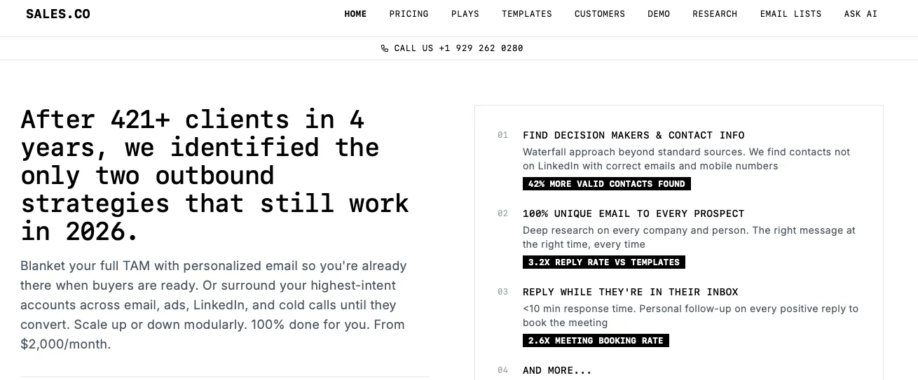 Sales.co Cold Email Tool