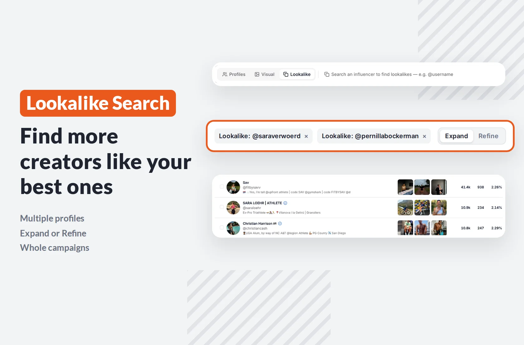 New Lookalike Search: Find Similar Influencers From One Profile, Several or a Whole Campaign