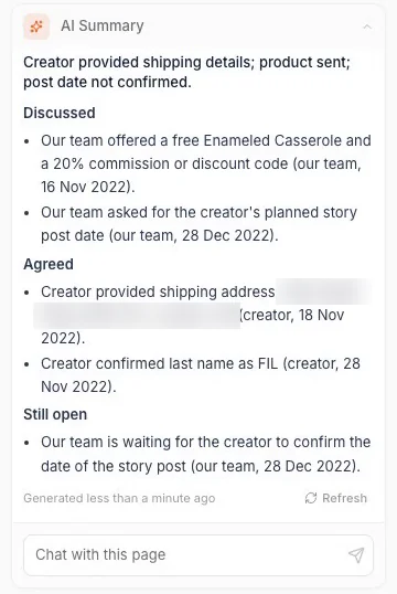 Deal Page AI Summary