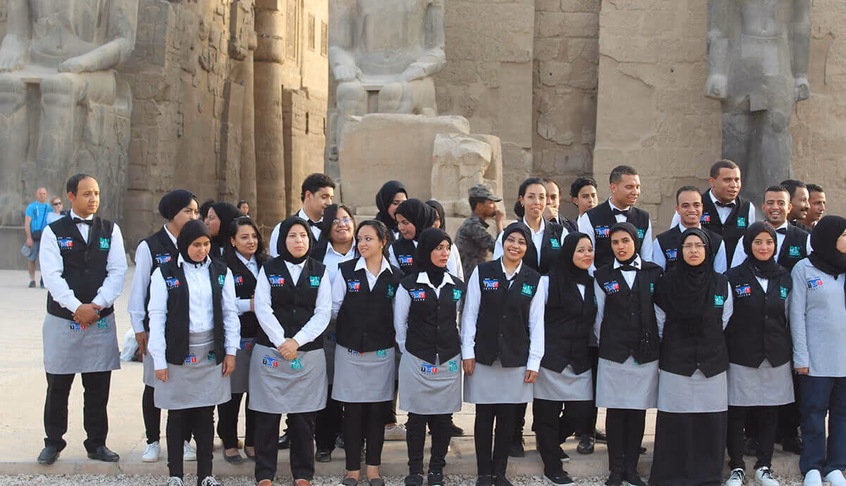A group photo of employees