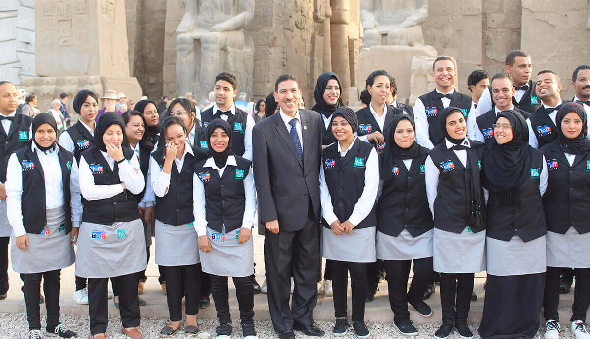A group photo of employees