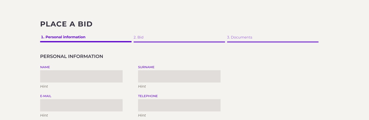 Screenshot of a form