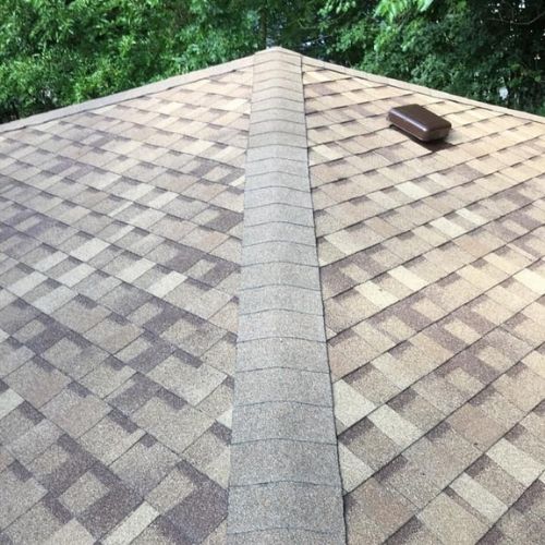Completed asphalt roofing project by Northrup's Roofing & Restoration in Milwaukee, Wisconsin.