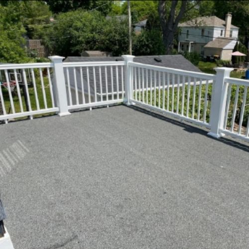 Completed rooftop deck installation by Northrup's Roofing & Restoration in Milwaukee, Wisconsin.