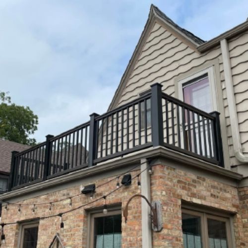 Completed rooftop deck installation by Northrup's Roofing & Restoration in Milwaukee, Wisconsin.