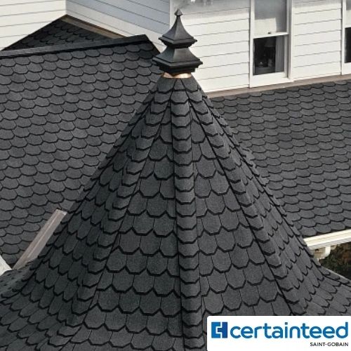 Slate roofing installed by Northrup's Roofing & Restoration in Milwaukee, Wisconsin.