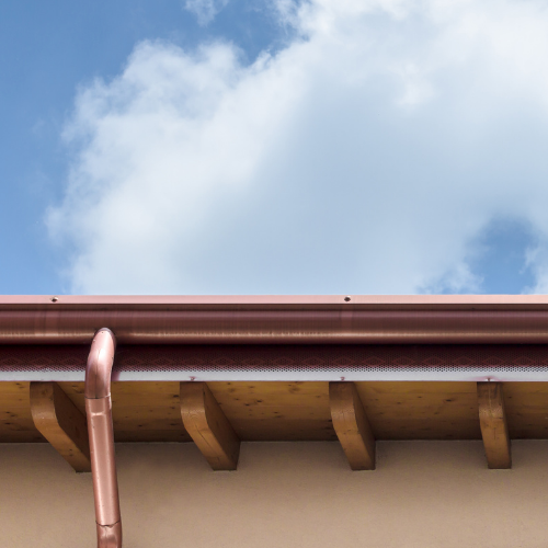 Copper gutter installation by Northrup's Roofing & Restoration in Milwaukee, Wisconsin.