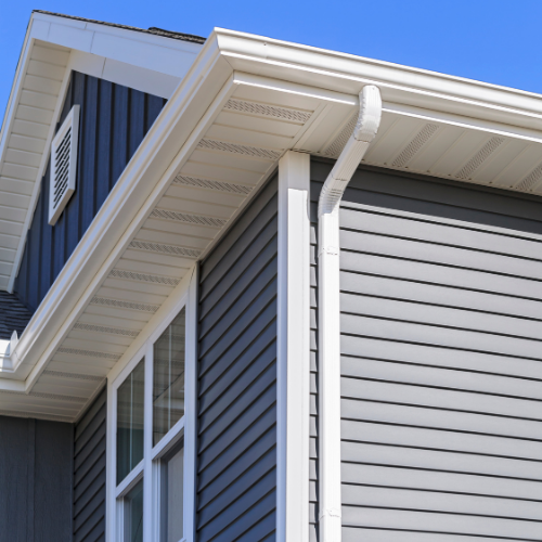 Seamless gutter installation by Northrup's Roofing & Restoration in Milwaukee, Wisconsin.