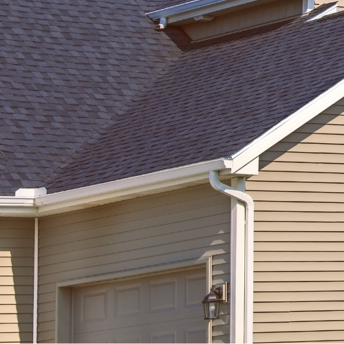 Aluminum gutter installation by Northrup's Roofing & Restoration in Milwaukee, Wisconsin.