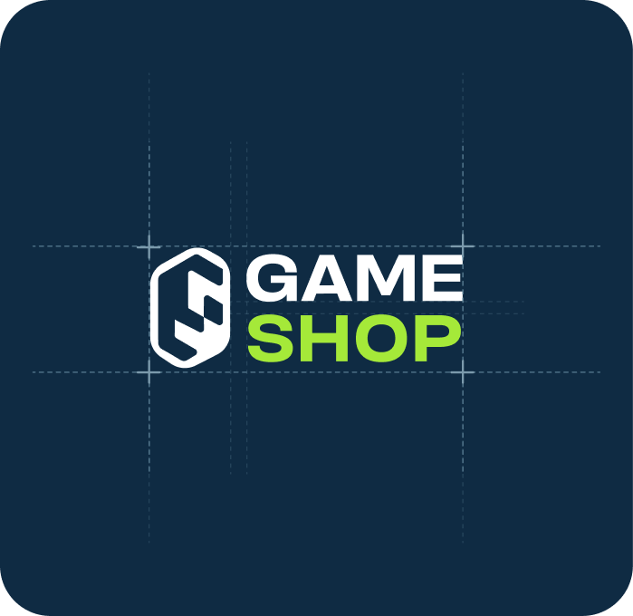 Game Shop logo on construction grid