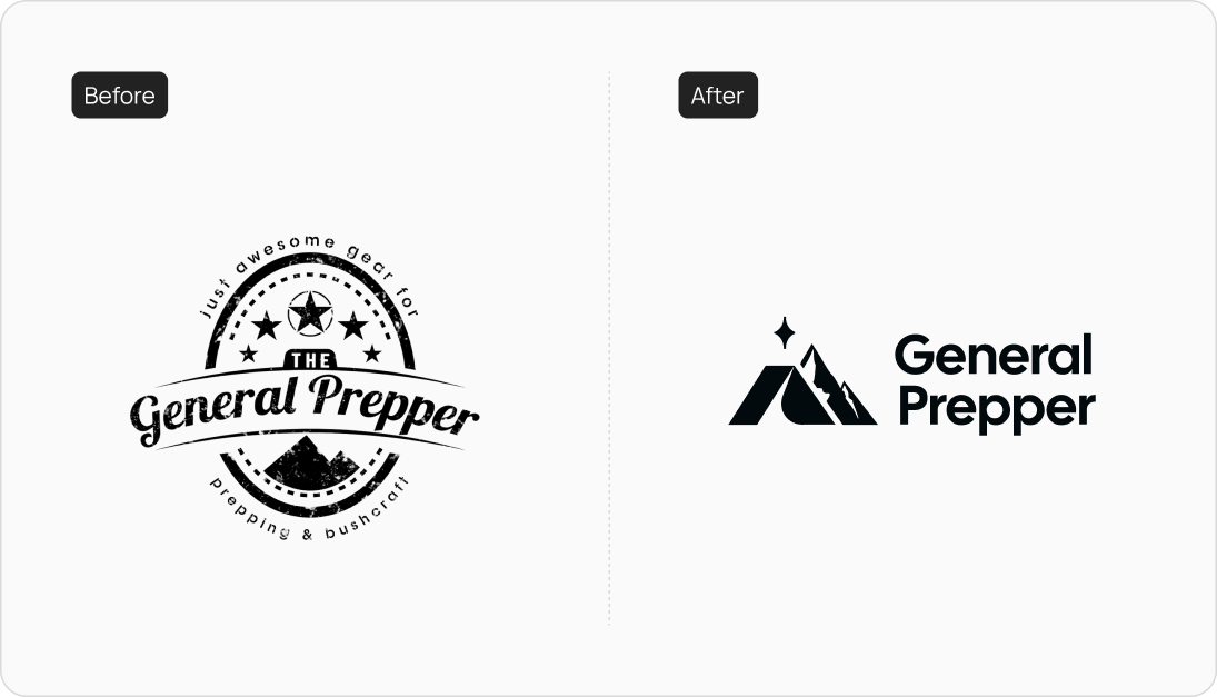 General Prepper logo before and after