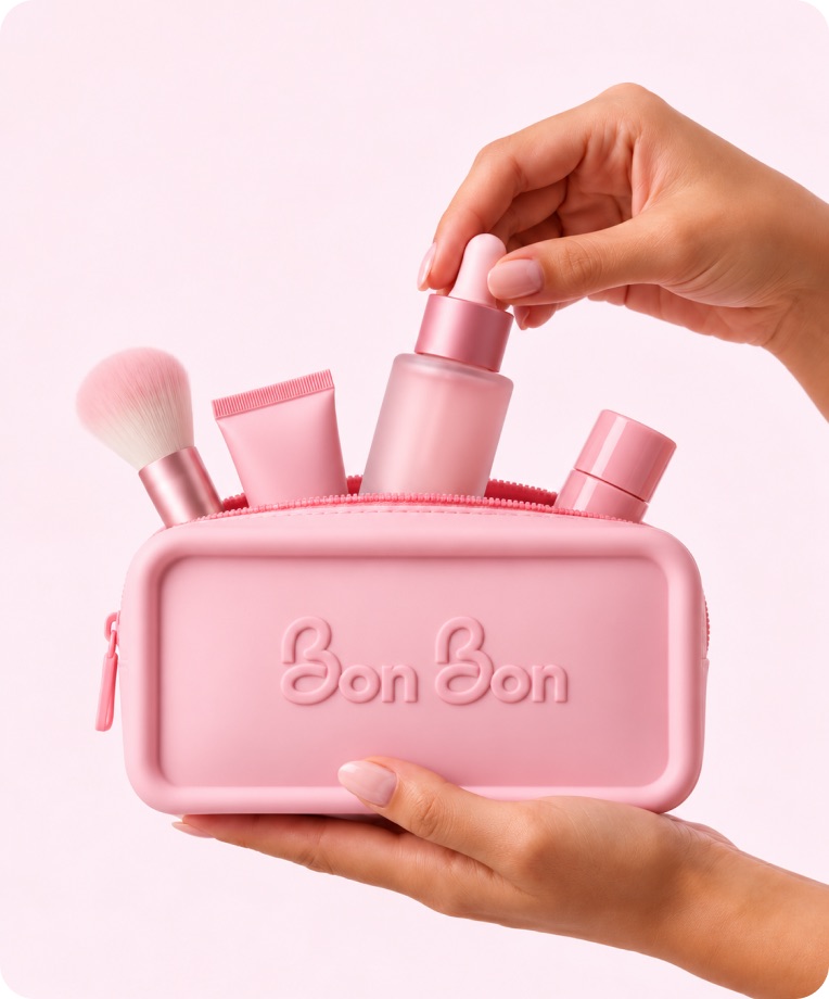 Bon Bon branded cosmetic bag