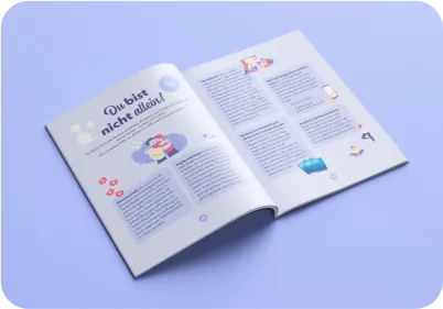 Foto einer Seite aus dem Pathly-Magazin über den Artikel "Du bist nicht allein".