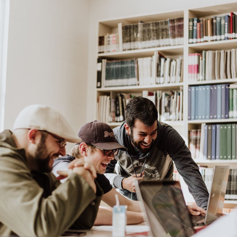 group of students working