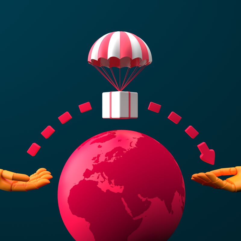 Drawing of world wide shipping