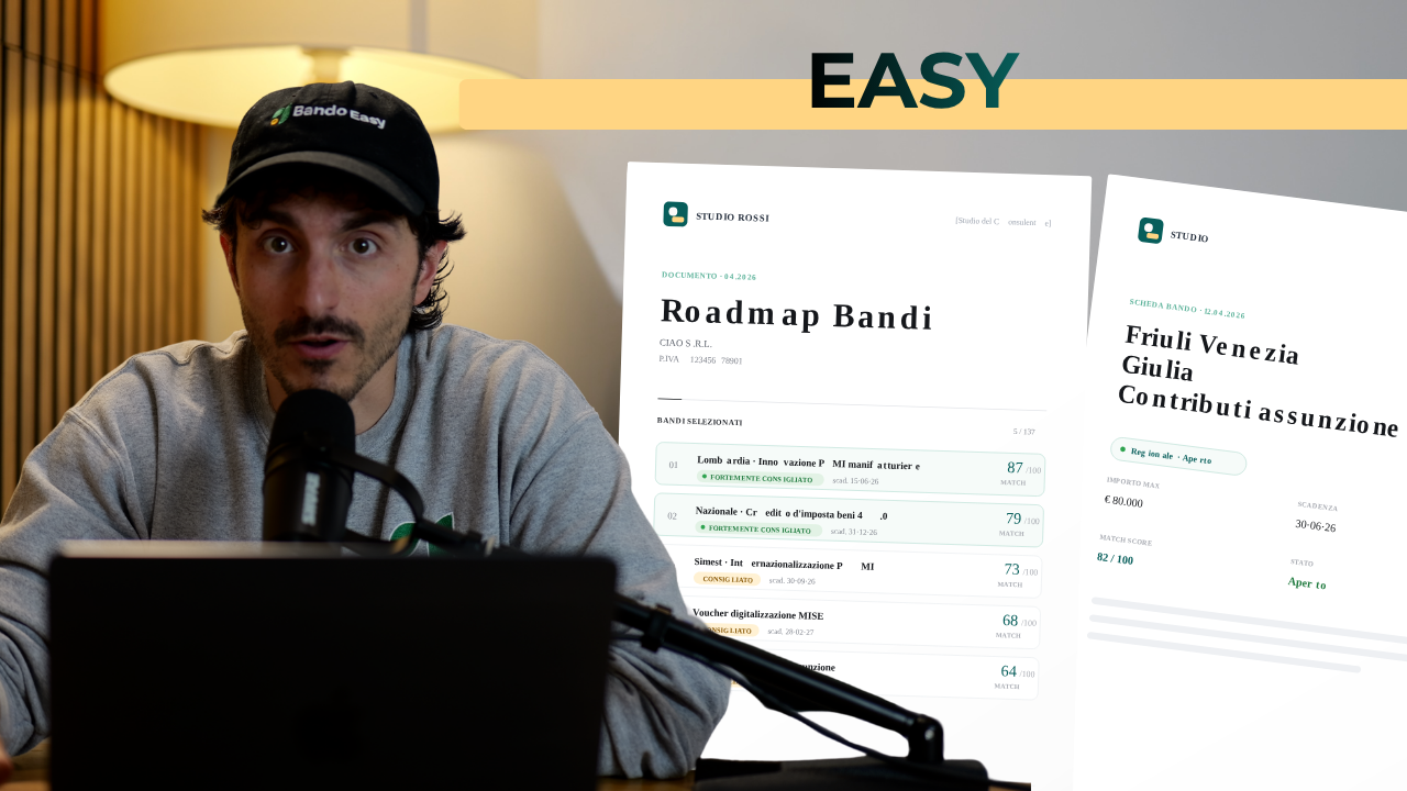 Visual del regime De Minimis spiegato da Bando Easy