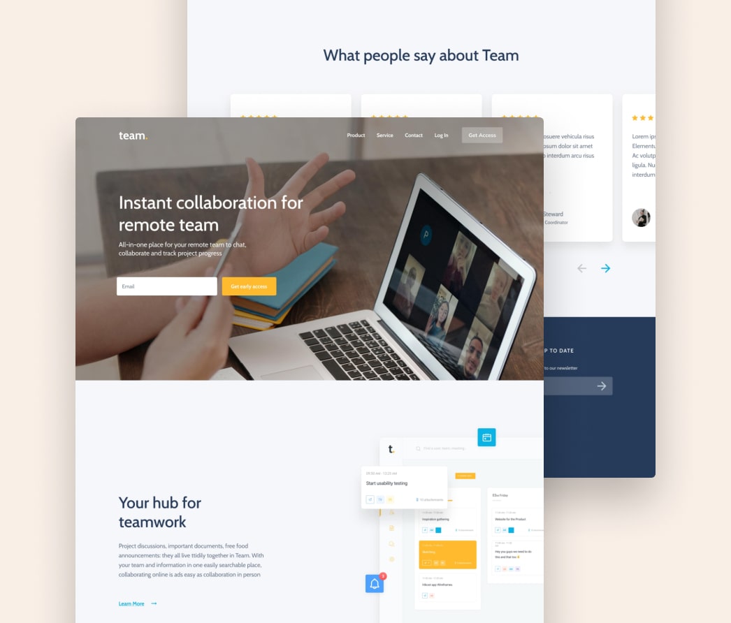 A mockup of a project