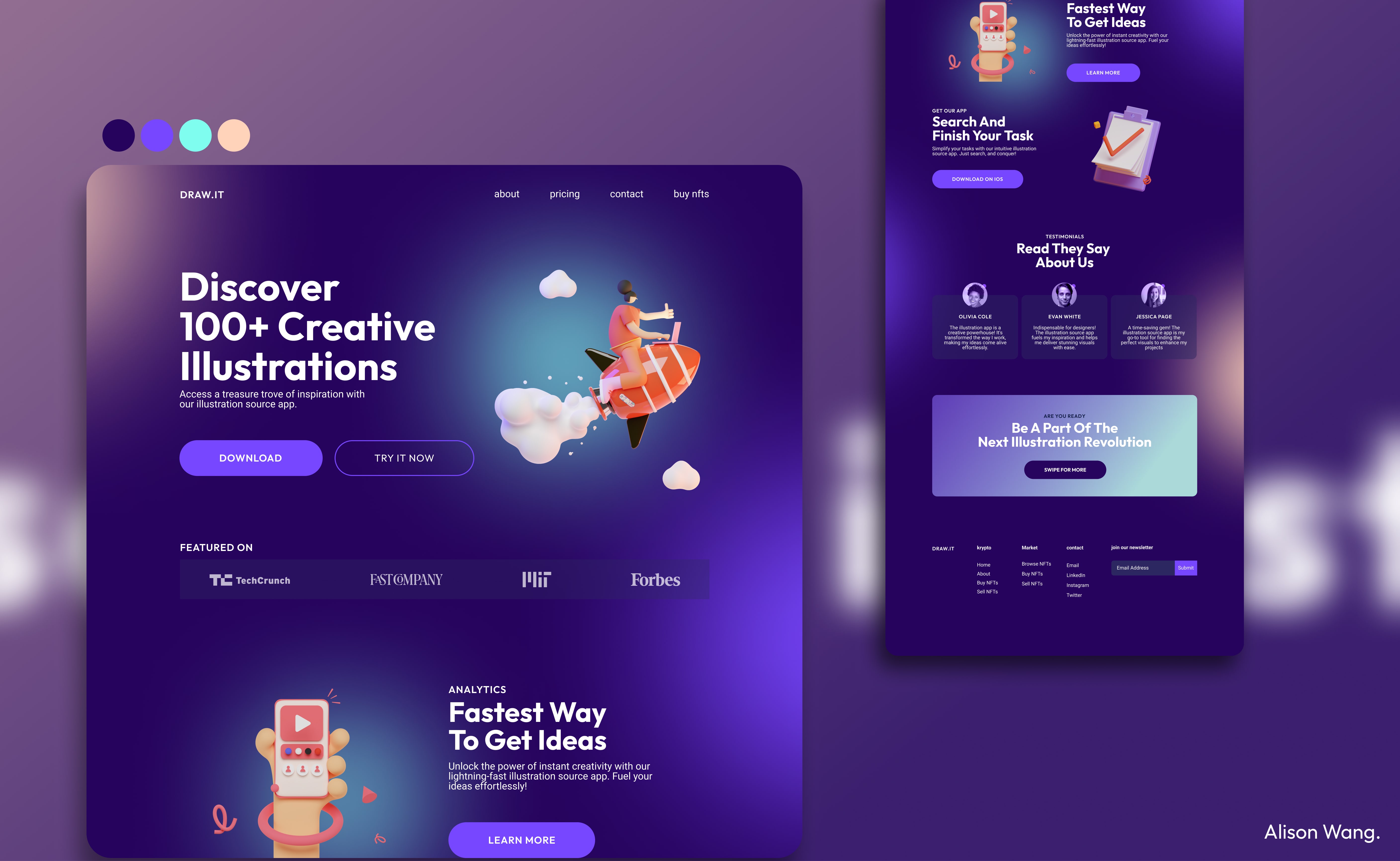 A mockup of a project