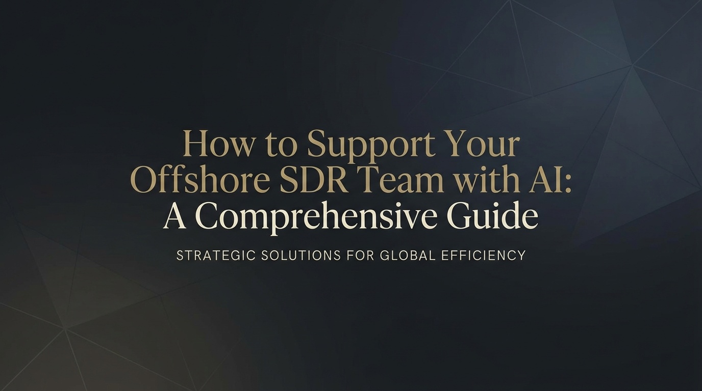 Diagram of an offshore SDR workflow with AI assisting research, email drafting, and prioritization across time zones