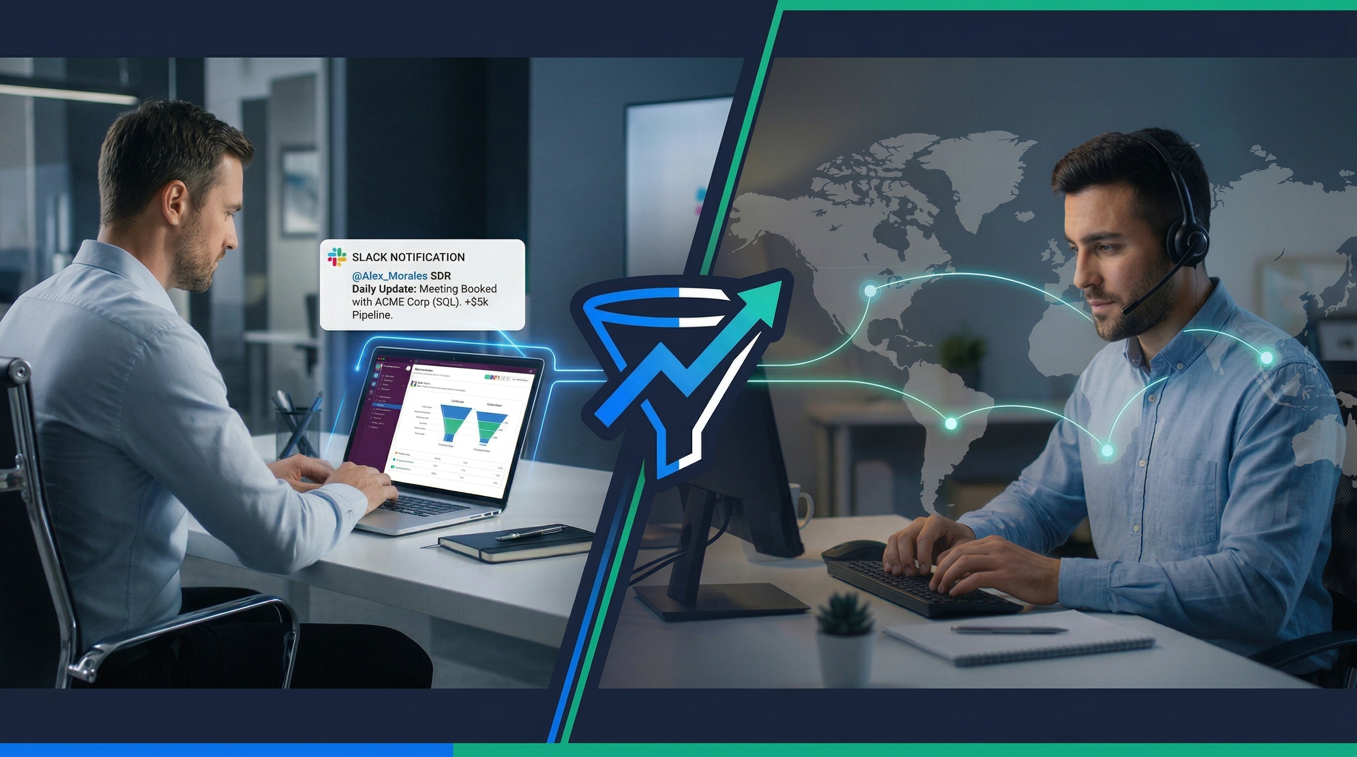 Managing offshore SDRs remotely — global sales manager coaching a distributed SDR team across time zones