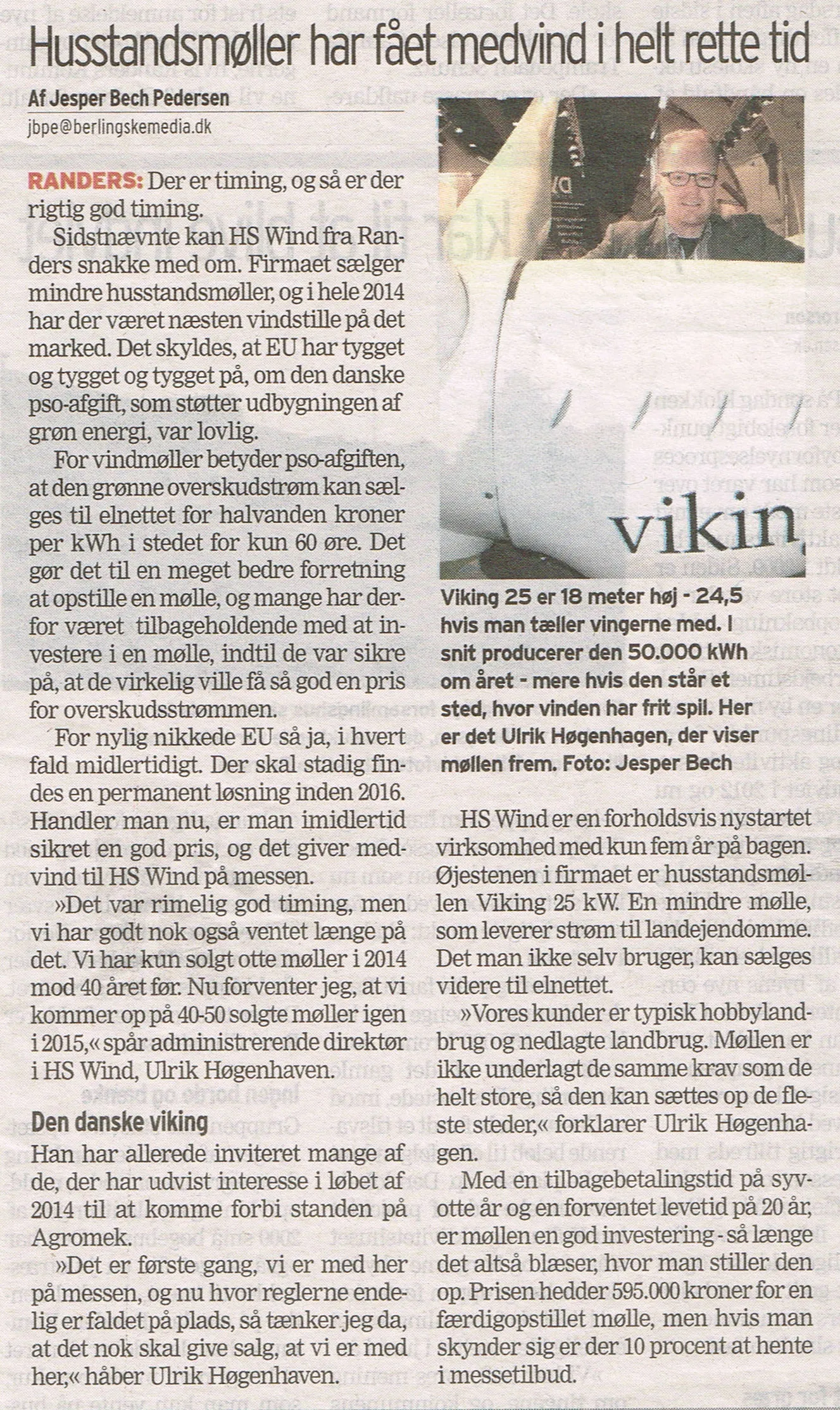 HS Wind i avisen