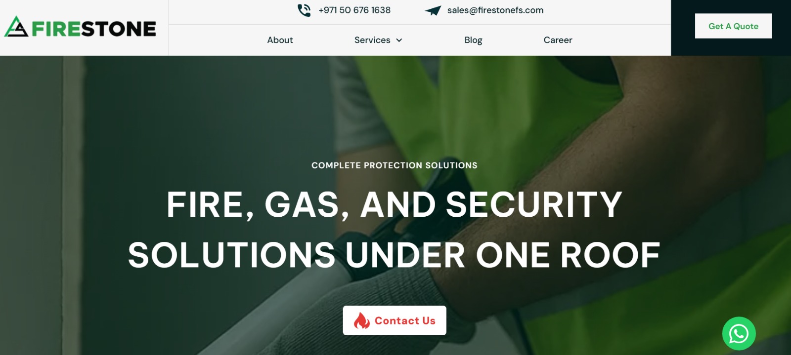 screenshot of website
