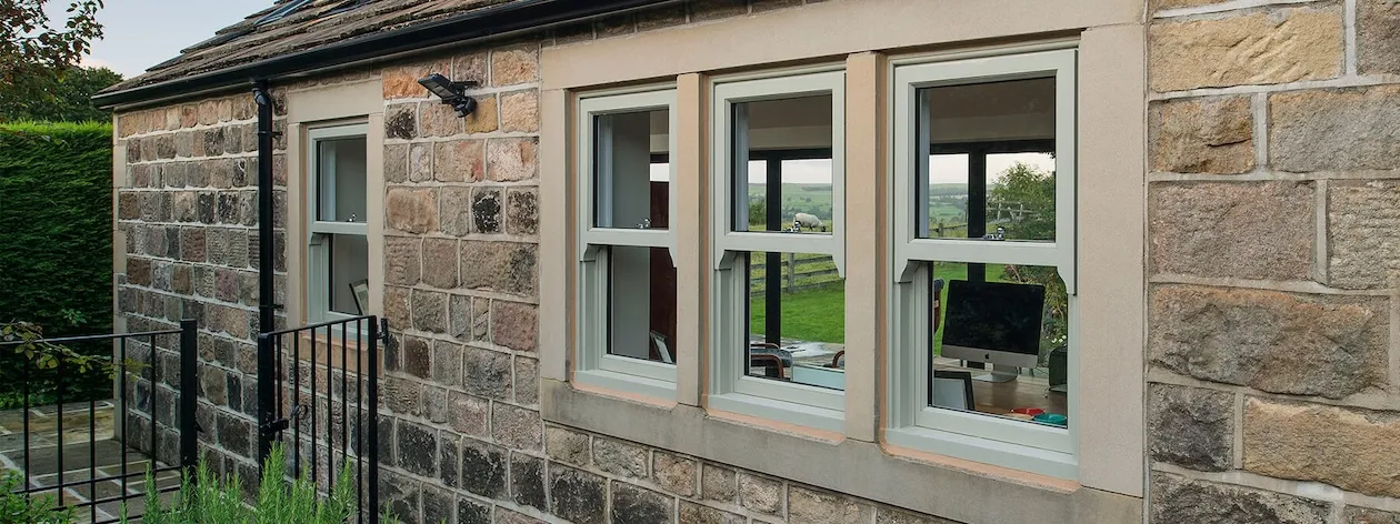 Heritage Chartwell Green uPVC sash window for conservation areas