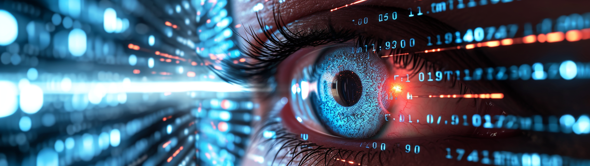 An image with an eye and texture that represents data