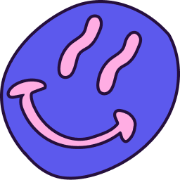 Smiley Sticker Pink and Purple
