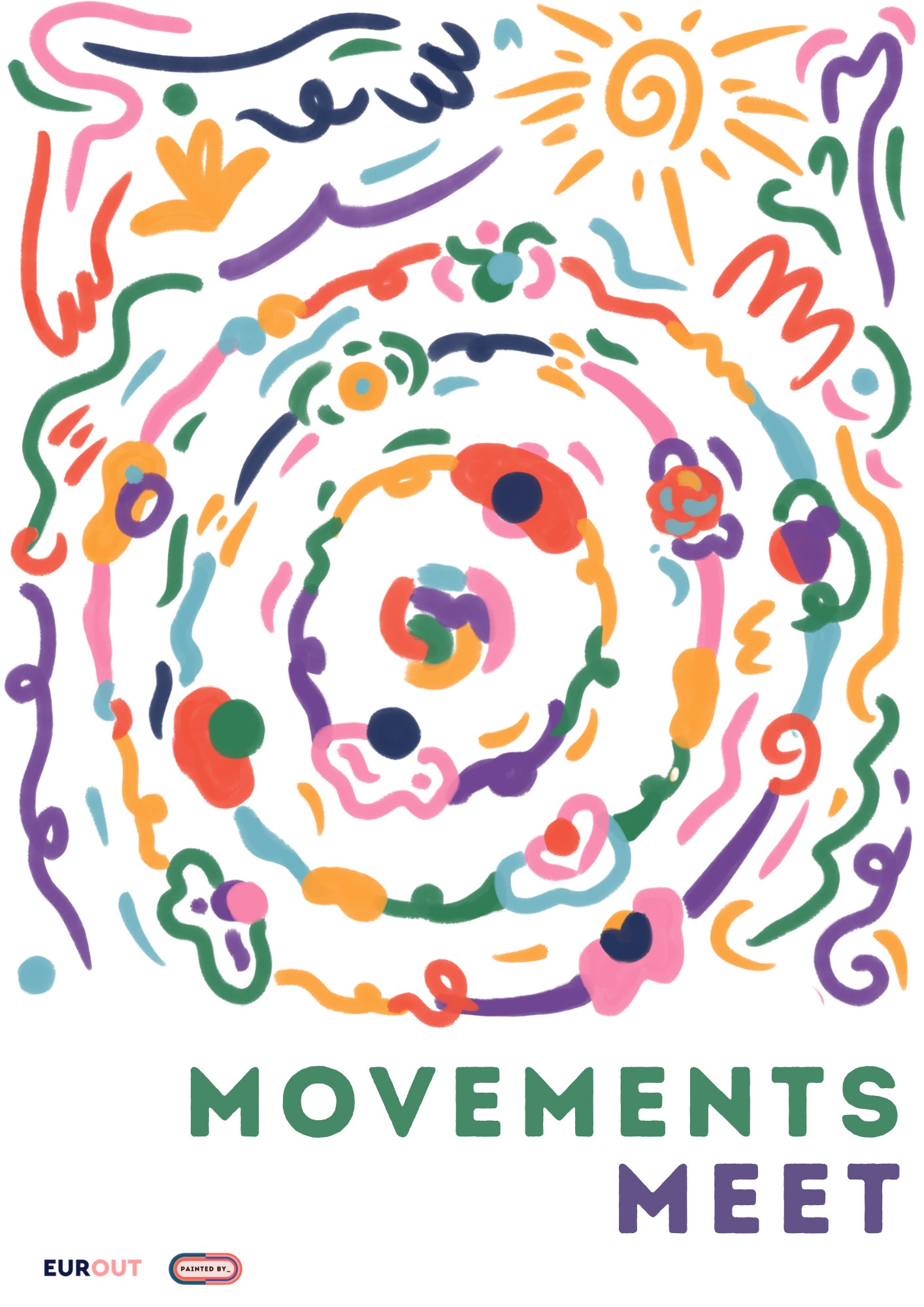 Movements Meet, the 2026 EUROUT theme artwork, designed by Painted by_