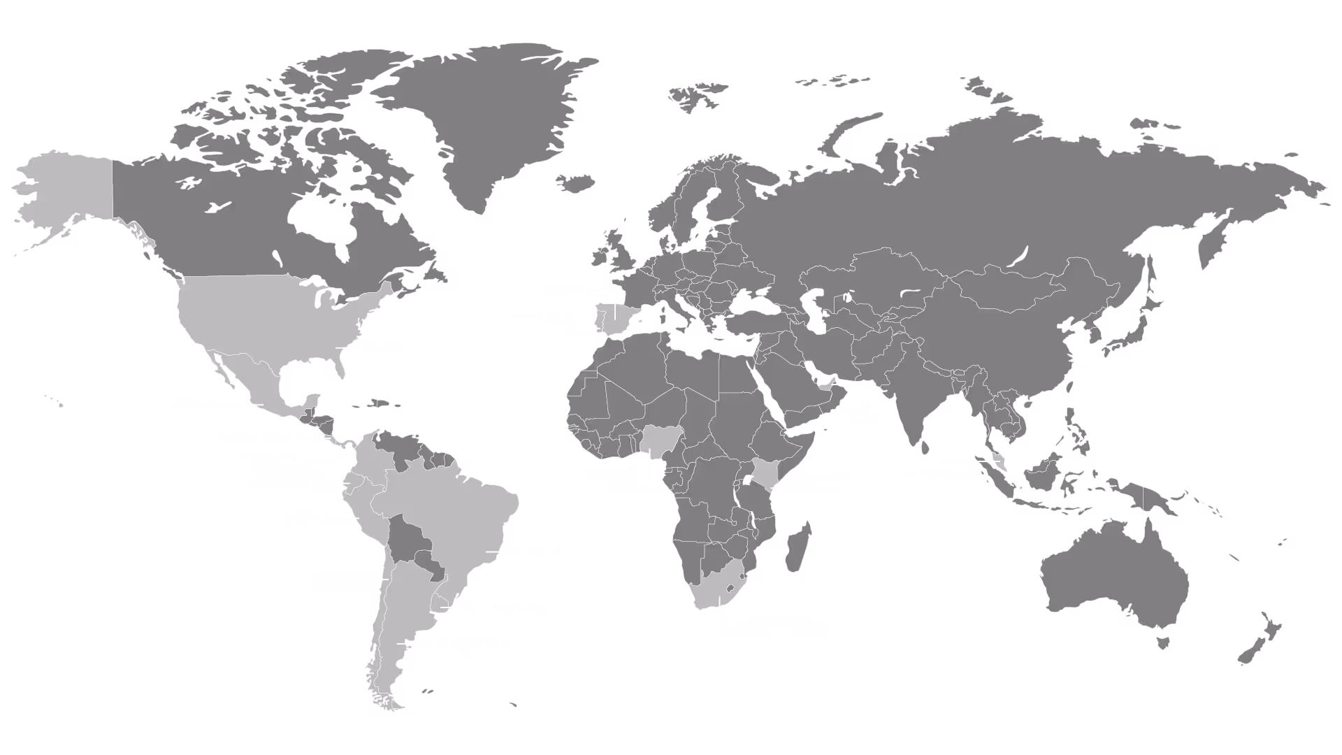 World map with the places where Siete is working