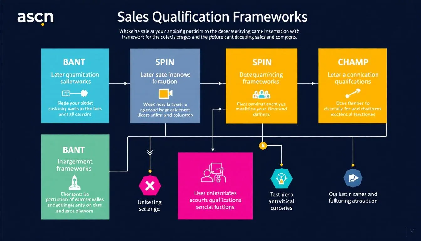 An illustration depicting various sales qualification frameworks.