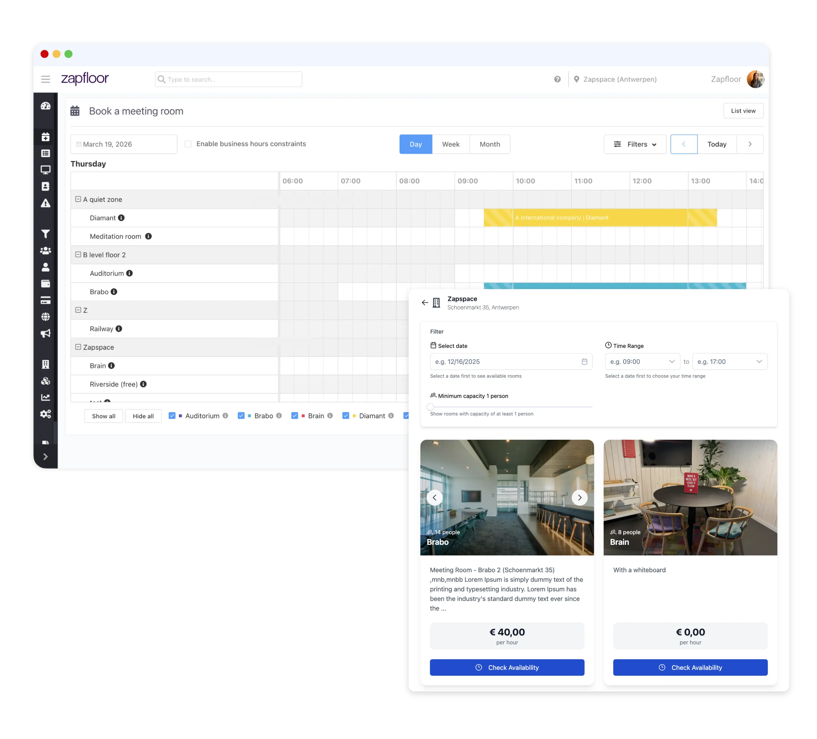 Seamless workspace organisation