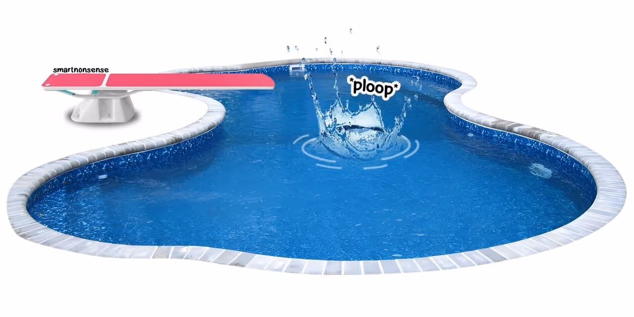 Derd falling in the pool