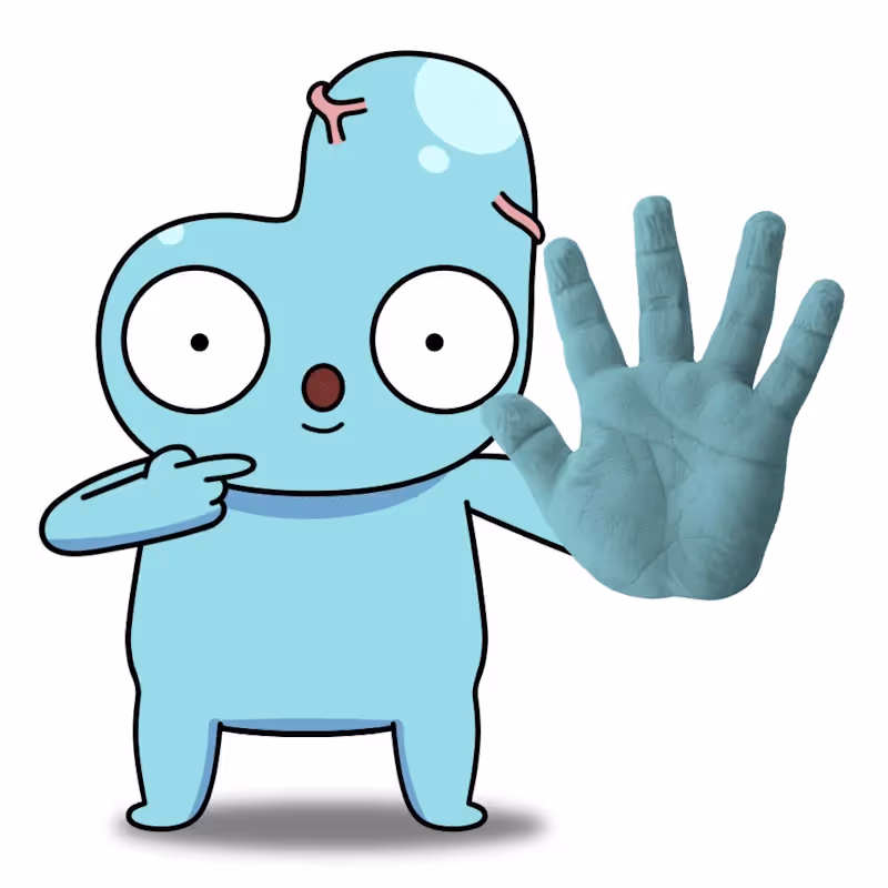 Derd showing wrinkled hand